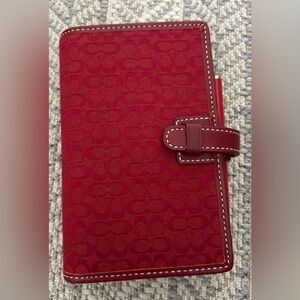 Vintage Coach Red planner, address book, diary, with pen. 2008. Unused